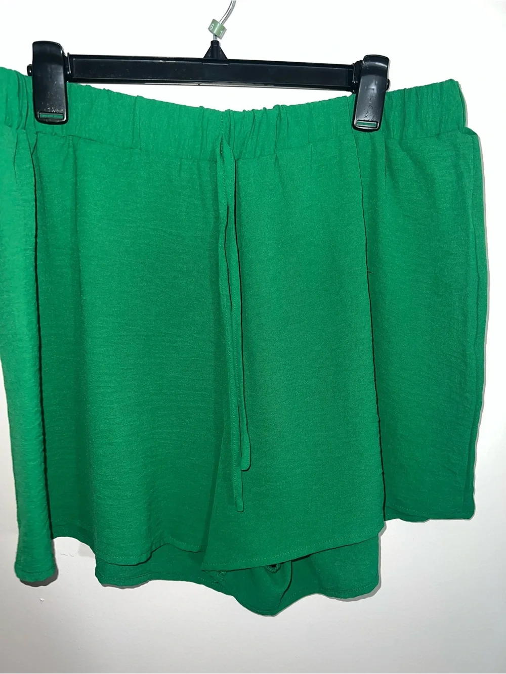 SHEIN Bright Green Long-Sleeve Button-Down Shirt and Short Matching Set